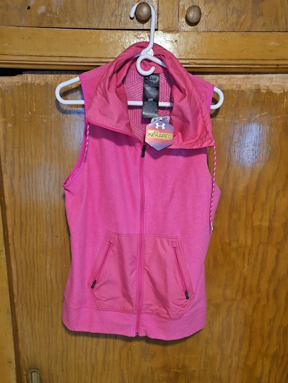 Under Armour Pink Sleeveless Zip Hoodie Vest